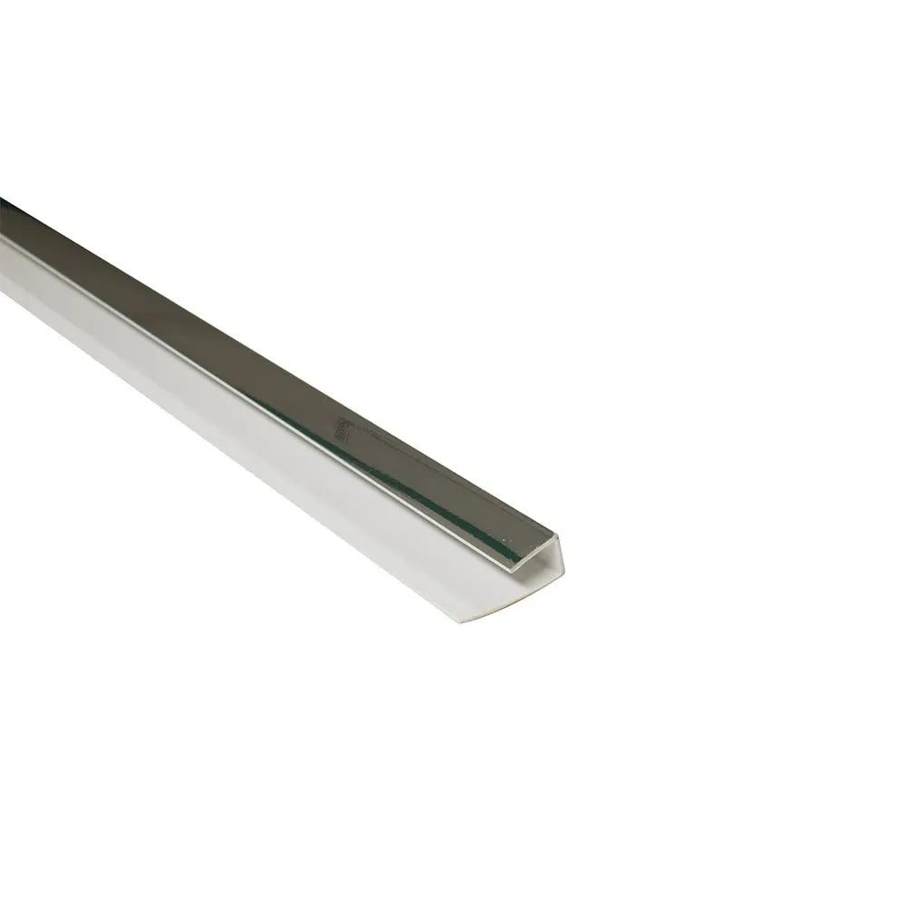 8mm 1 Part Edge Trim - Chrome | Plastic
