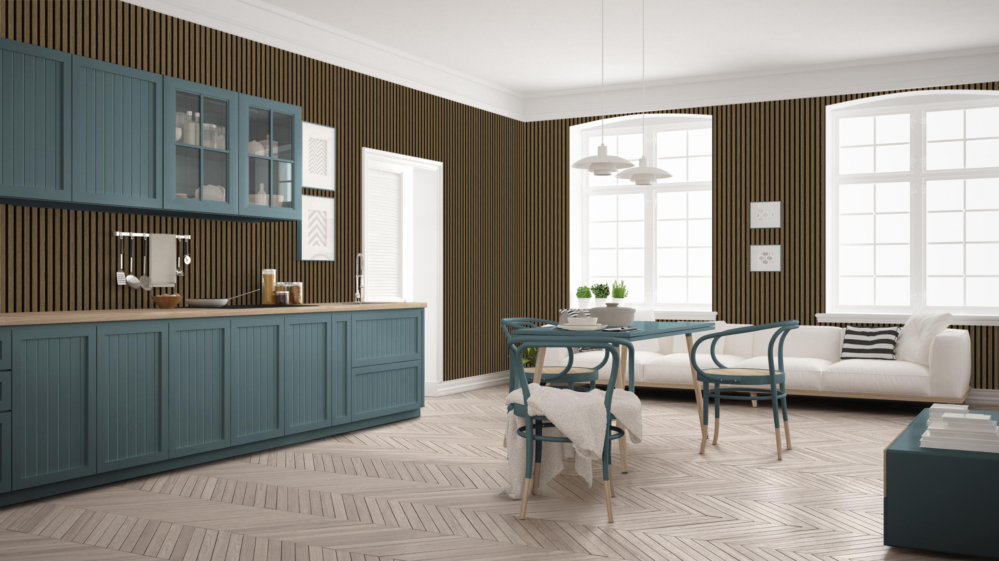 Slatwall Lite Walnut Roomset