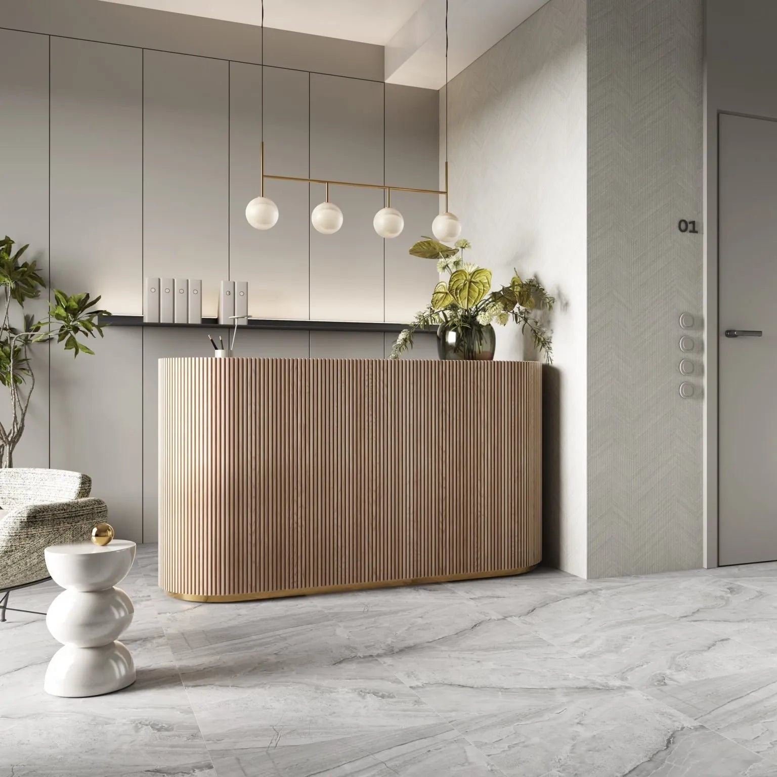 Vilo SPC Tile Flooring - Ash Grey