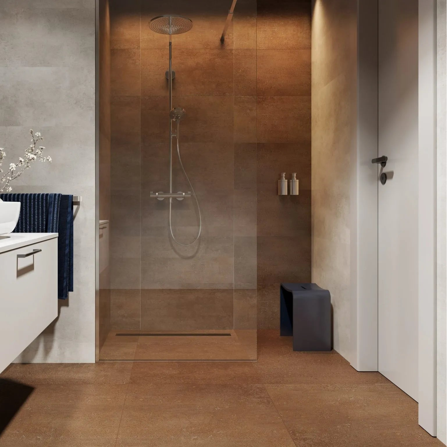 Vilo SPC Tile Flooring - Rust