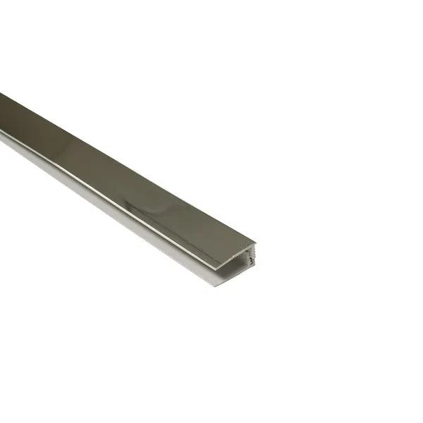8mm 2 Part Edge Trim - Chrome | Plastic
