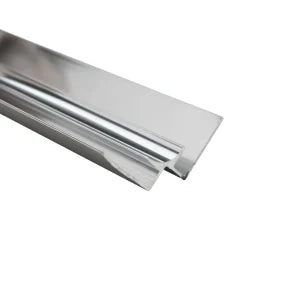 5mm Internal Corner Trim - Polished Silver | Metal