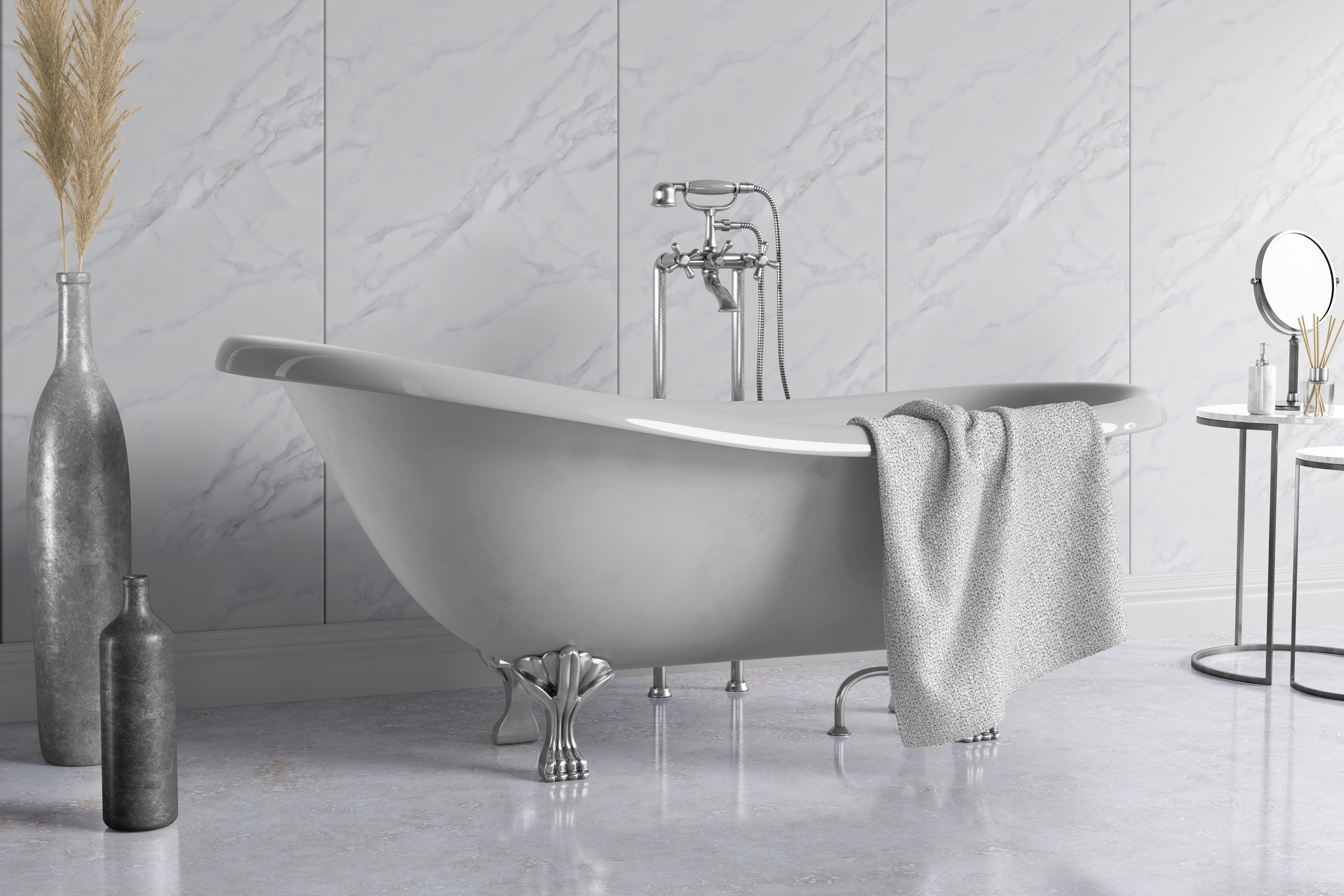 Hardex V Groove - Marble White