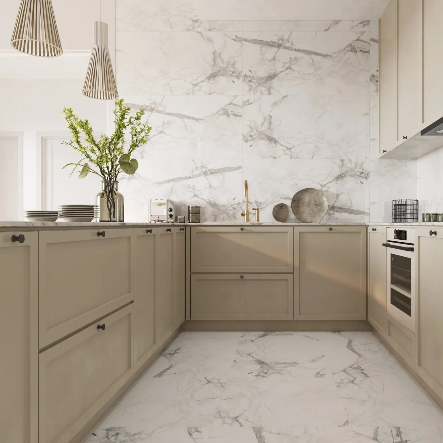 Vilo SPC Tile Flooring - Calacatta Snow