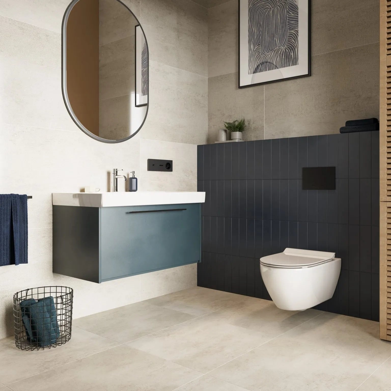 Vilo SPC Tile Flooring - Concrete Beige