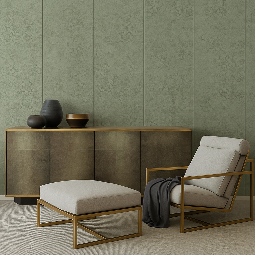 Decorwall Elegance Damask - Gilted Green